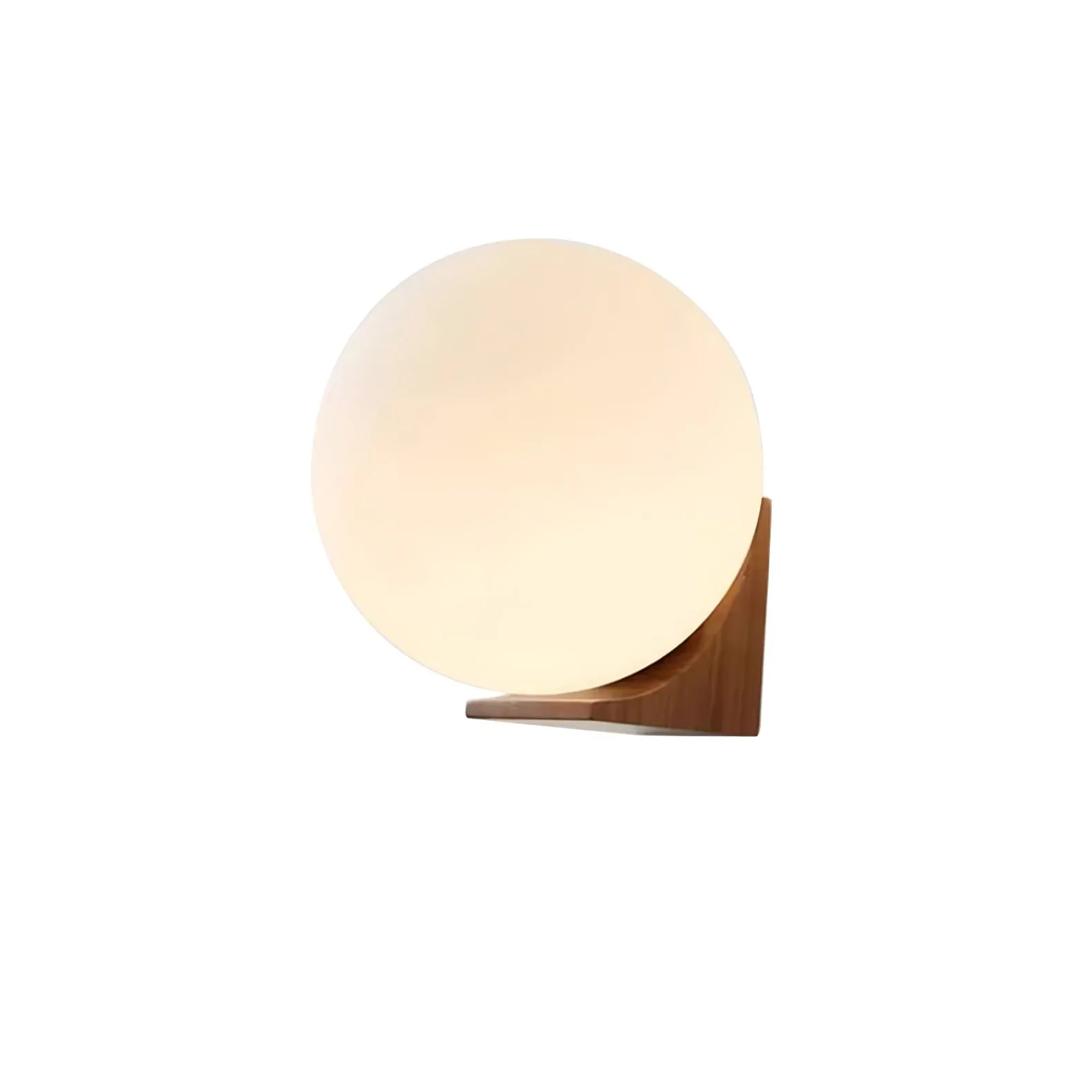 Minimalist Wooden Geometric Bracket Glass Globe Wall Lamp KL361
