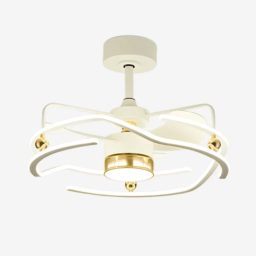 Modern White Kitchen Led Ceiling Fan Light KL936