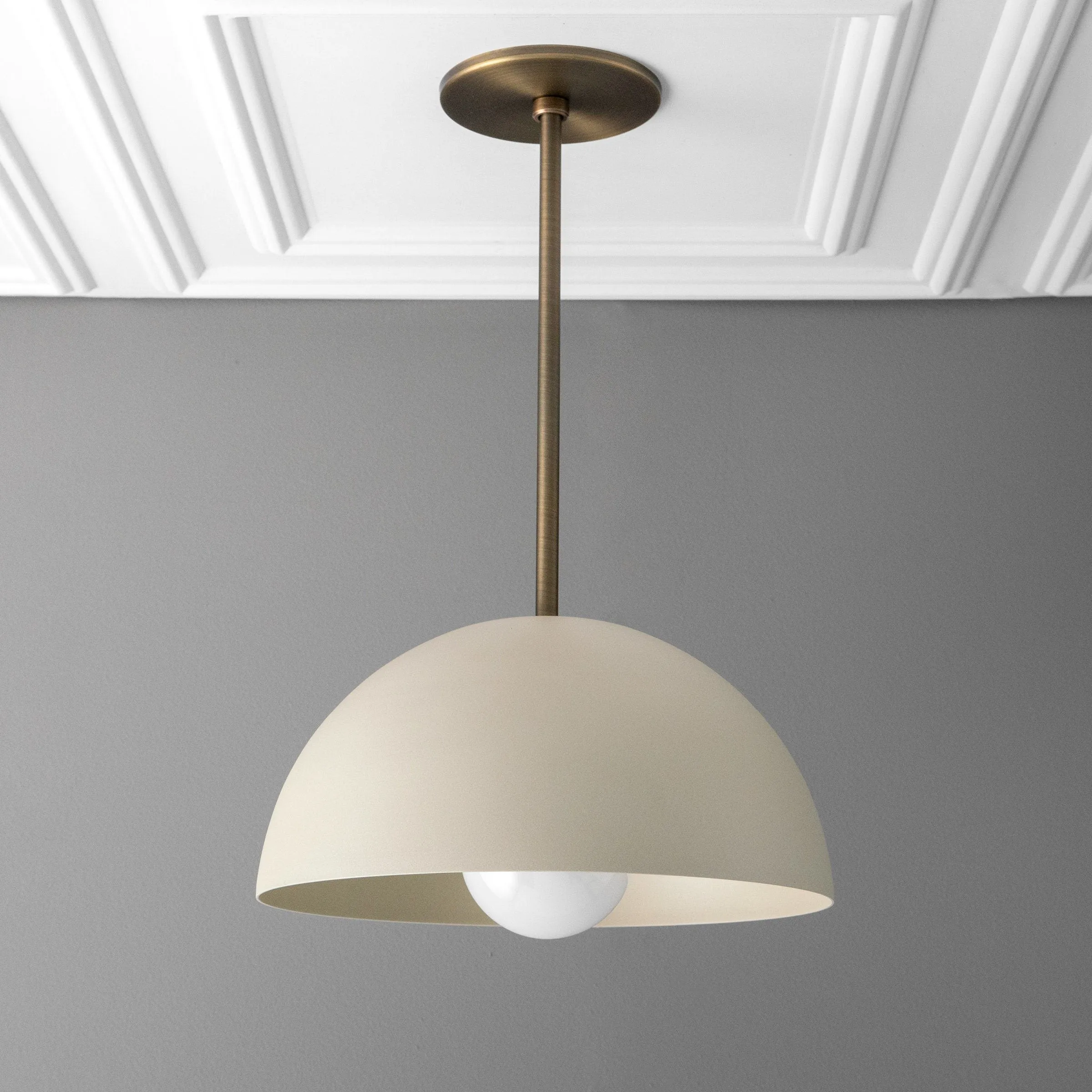 Metio Dome Neutral Dome Pendant - Modern Metal Accent Lighting KL1505
