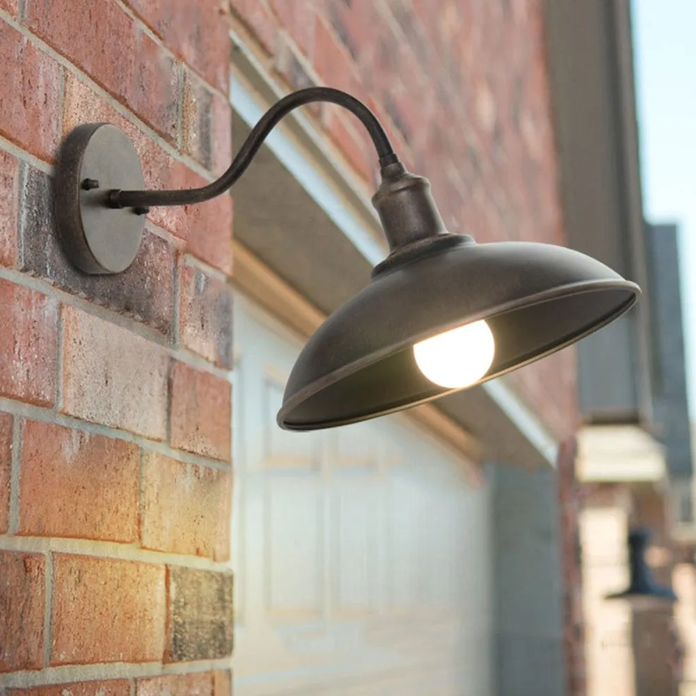 Retro Industrial Bowl Shaped Outdoor Waterproof Wall Light KL810