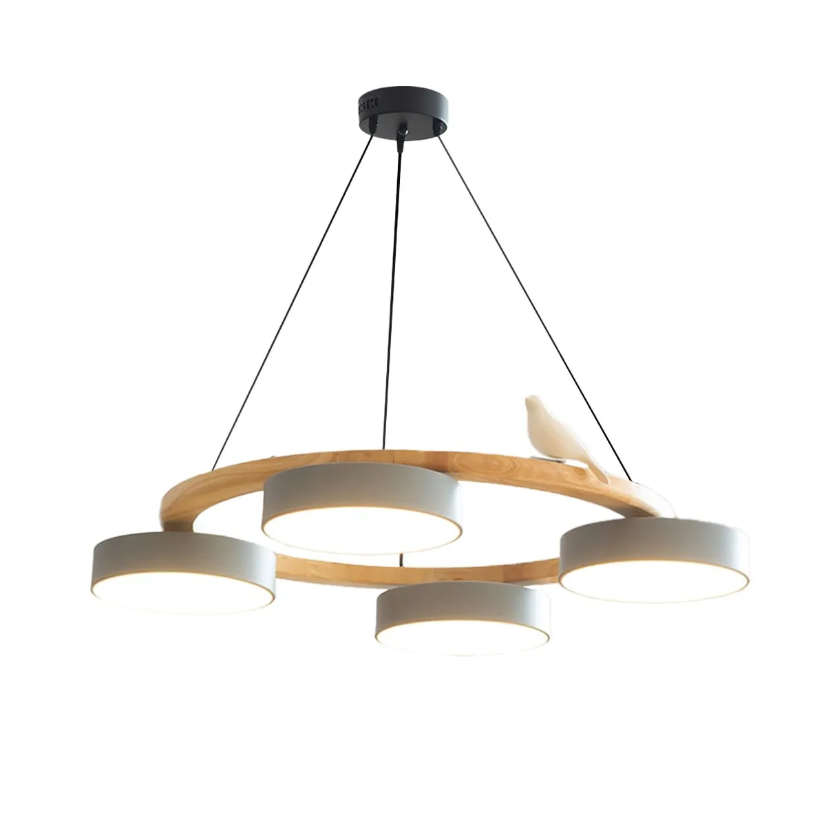 Nordic Wooden Bird Creative Round Chandelier KL775