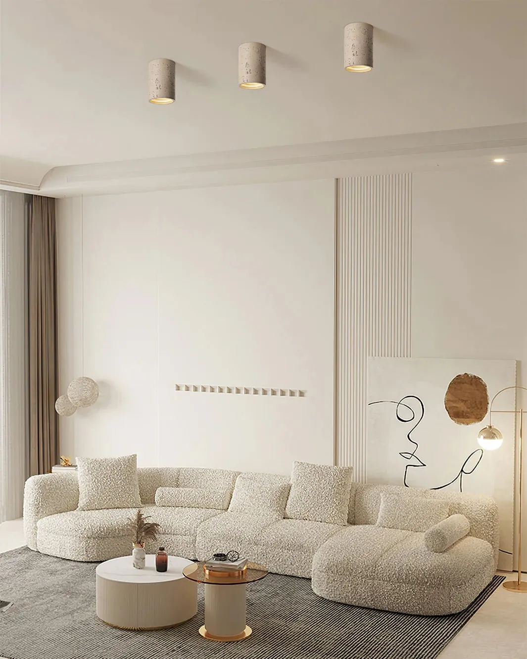 Modern Wabi-Sabi Cylindrical Ceiling Lamp KL284
