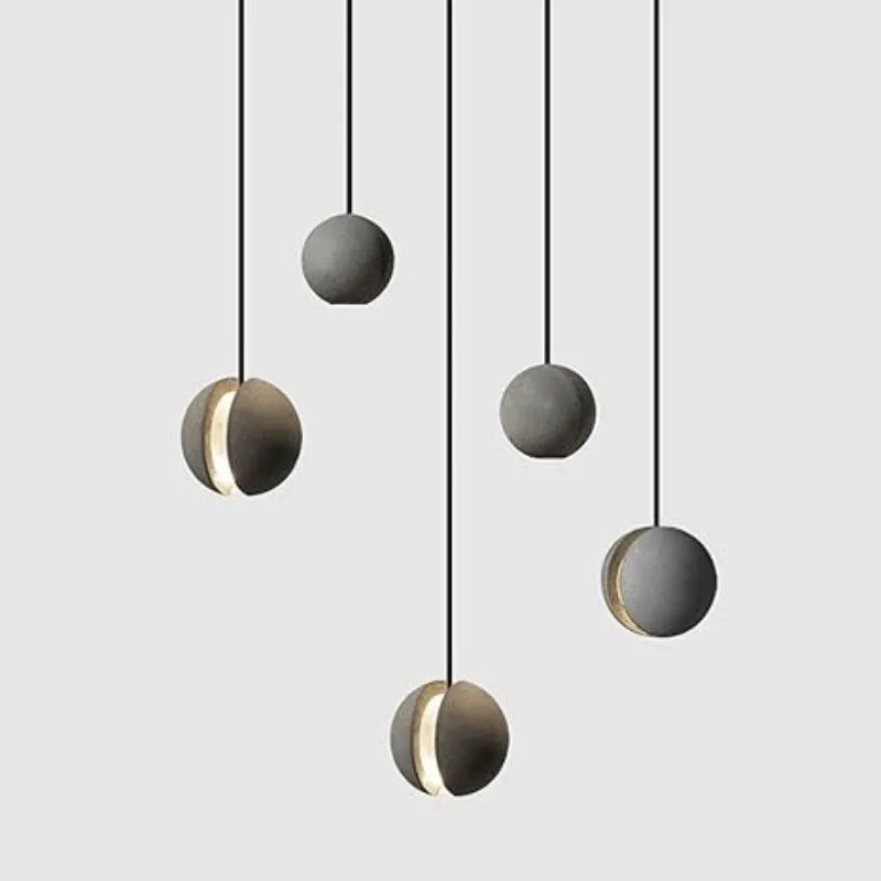 Minimalist Moon Cement Led Pendant Light KL199