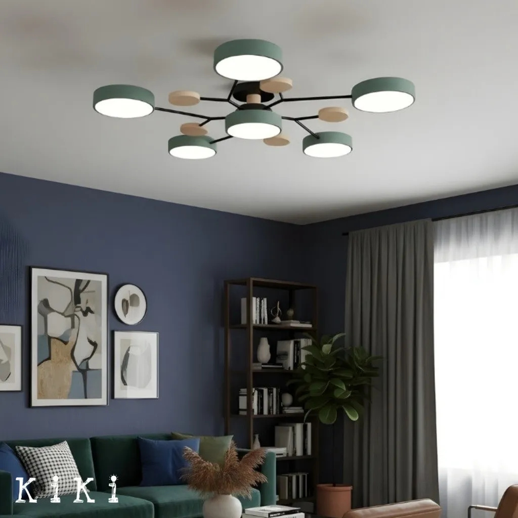 Nordic LED Branched Circle Wooden Ceiling Light KL39