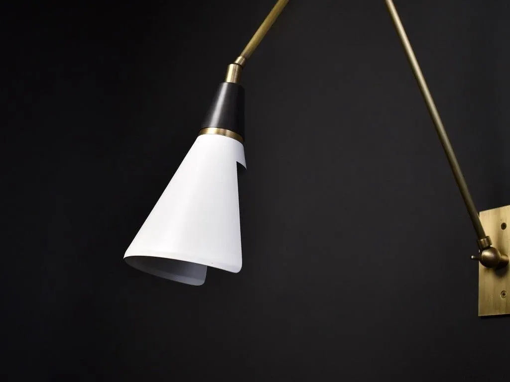Vintage Metal Adjustable Swing Arm Wall Lamp KL842