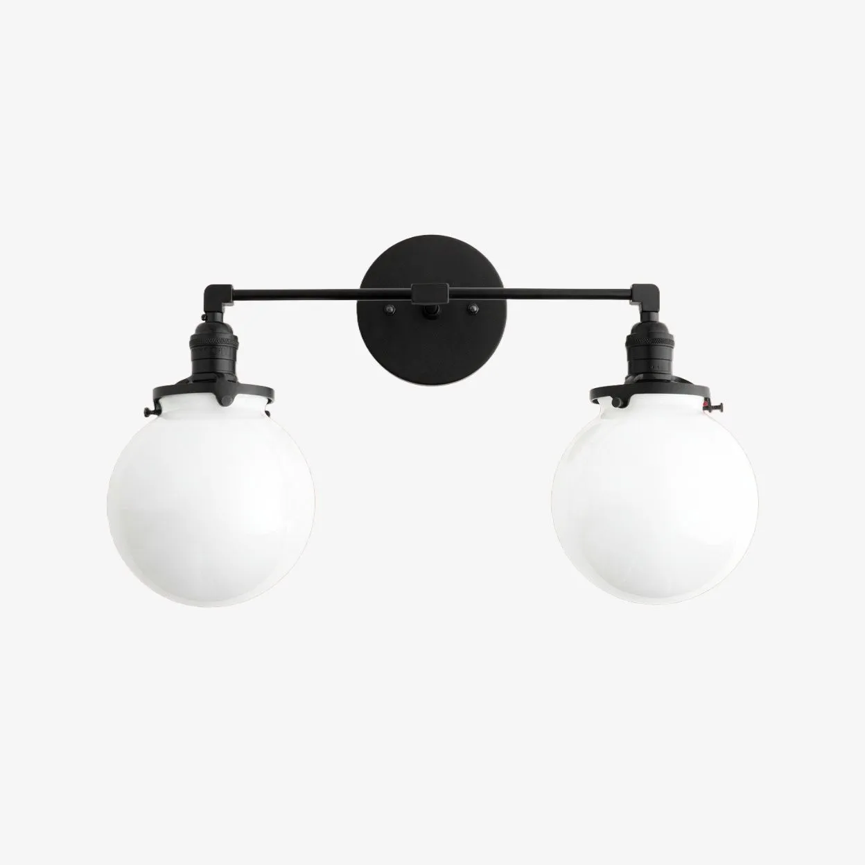 Lumio Globe Glass Globe Vanity Light - Modern Two Light Bathroom Sconce KL1404