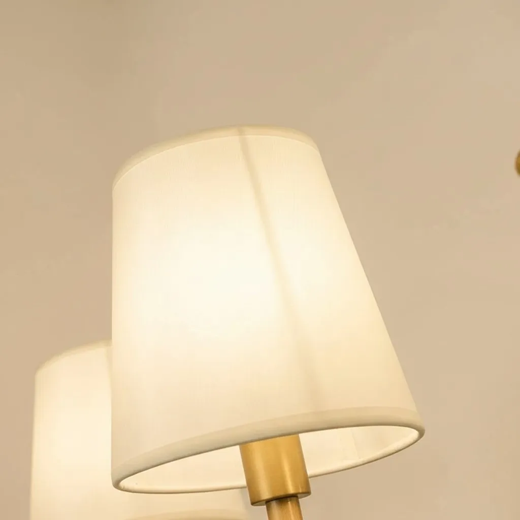 Altoris Branch Chandelier with Fabric Shades - Brass Ceramic Chandelier for Living Room KL2290