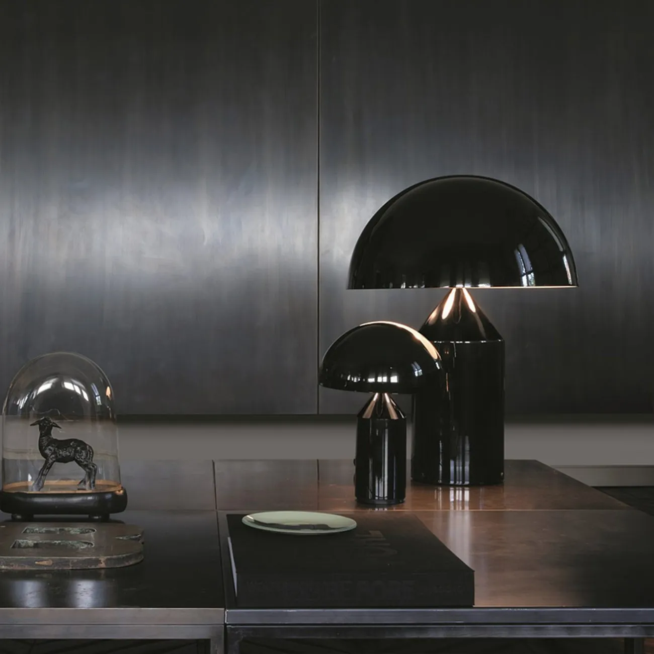 Atollo Metal Table Lamp - Decorative Dome Table Light for Office or Lounge