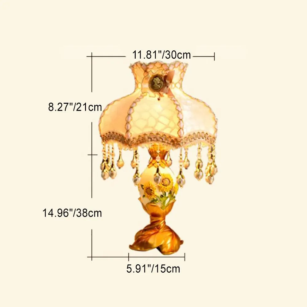 European Style Luxury Metal Sunflower Table Lamp KL703