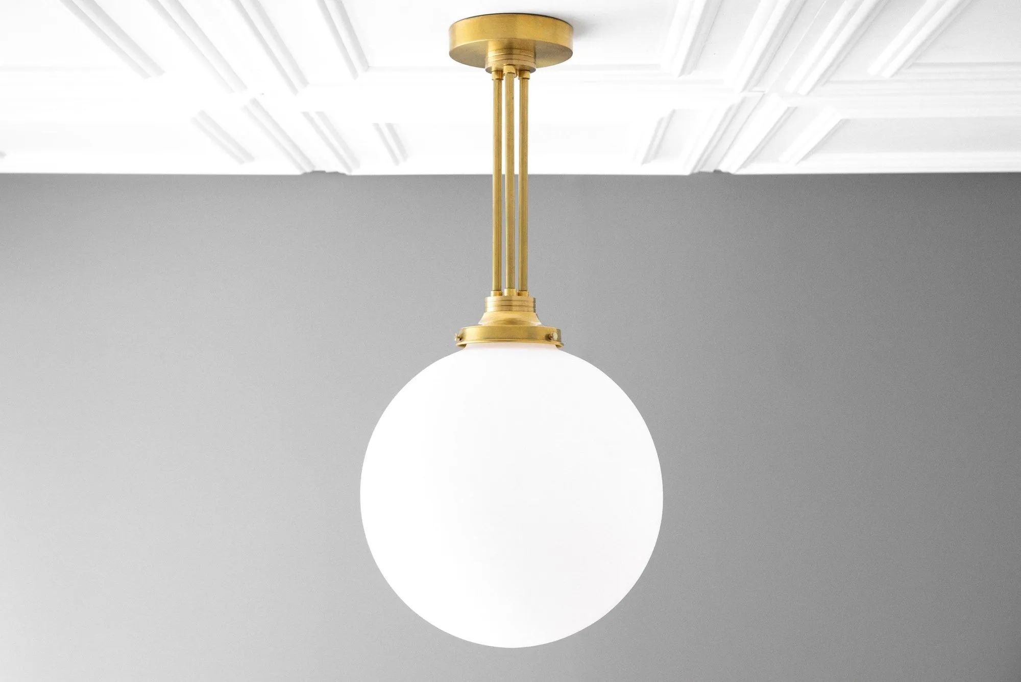 Glorica Glass Frosted Globe Pendant Light - Art Deco Hanging Light for Home KL1493
