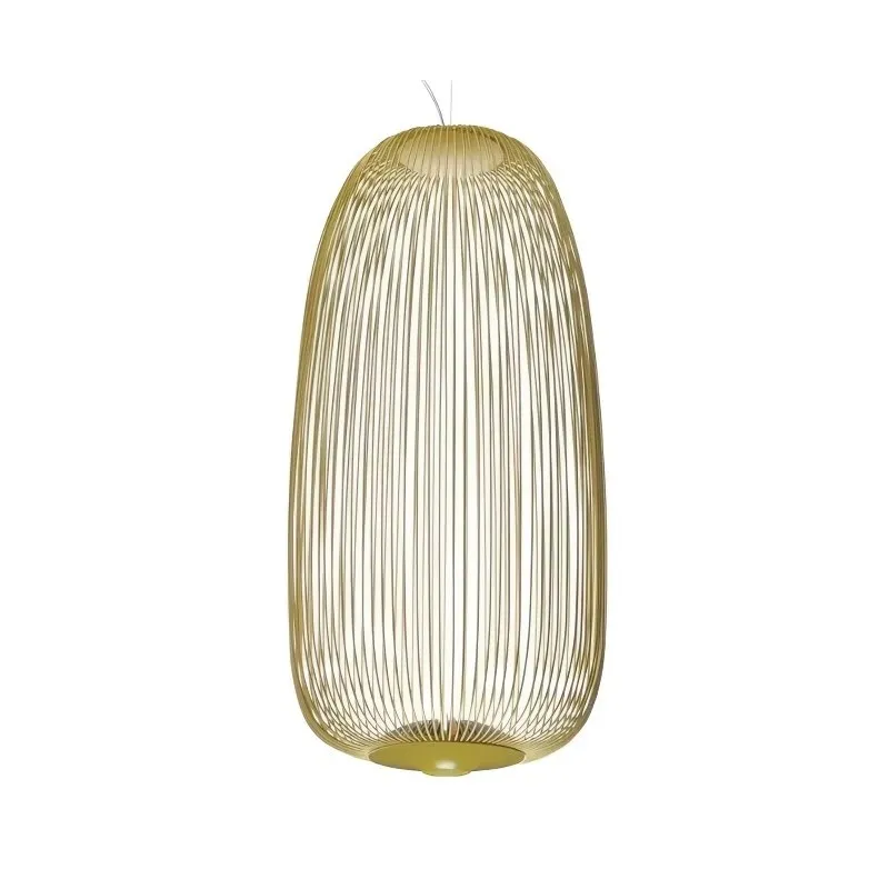 Metal Frame Spokes Pendant Light - Airy Wire Design Lighting for Kitchen Island