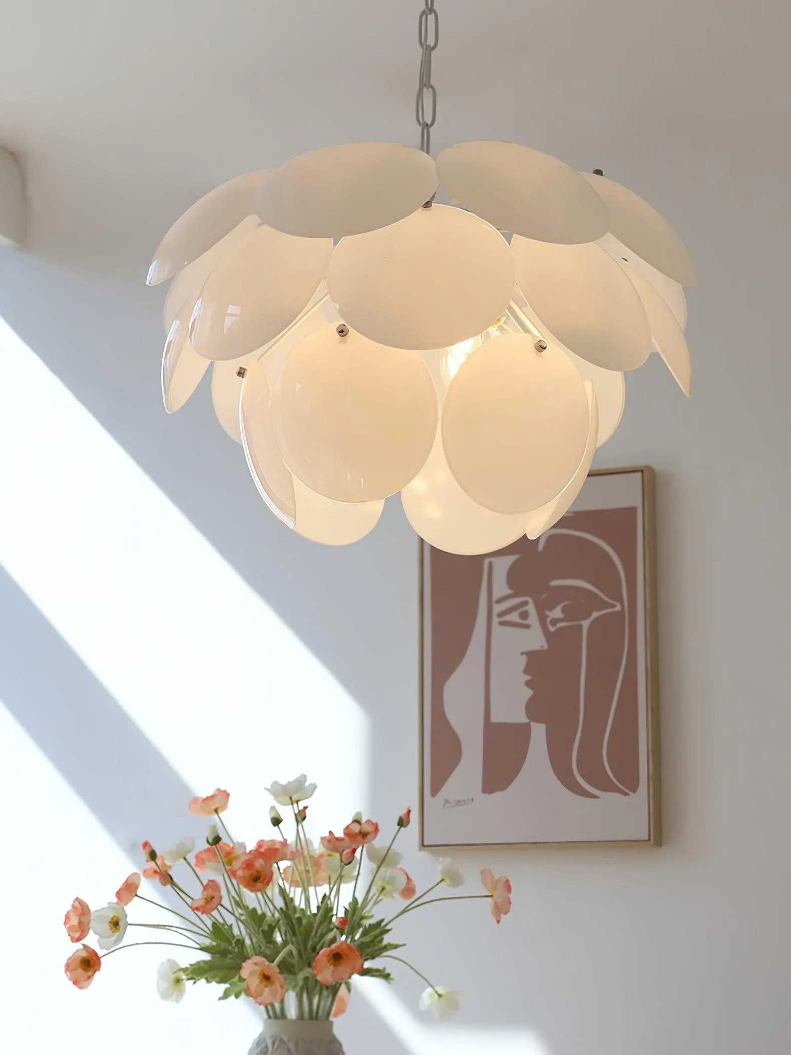 Luxury Fashion Luminous Petal Glass Chandelier KL472