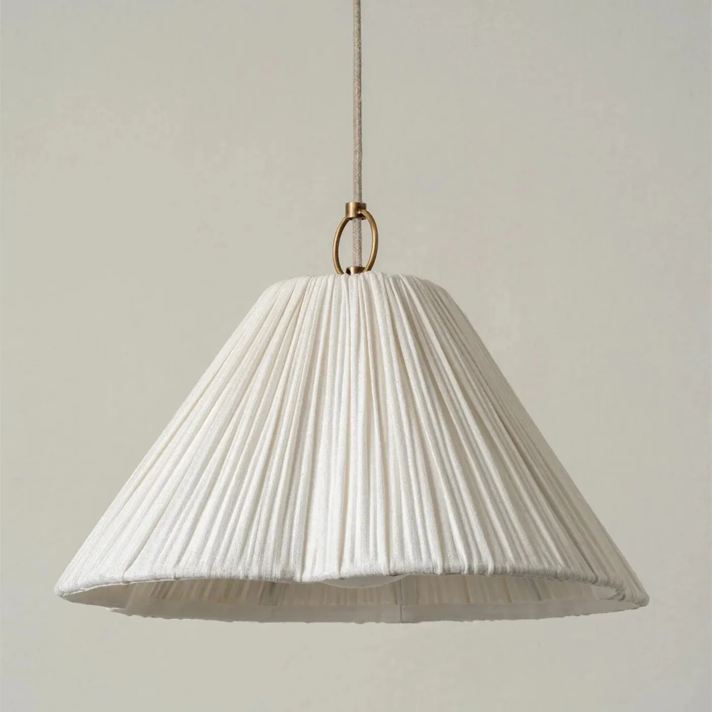 Linen Scalloped Pendant Light – Soft Pleated Fabric Shade Lamp For Kitchen & Dining KL1534