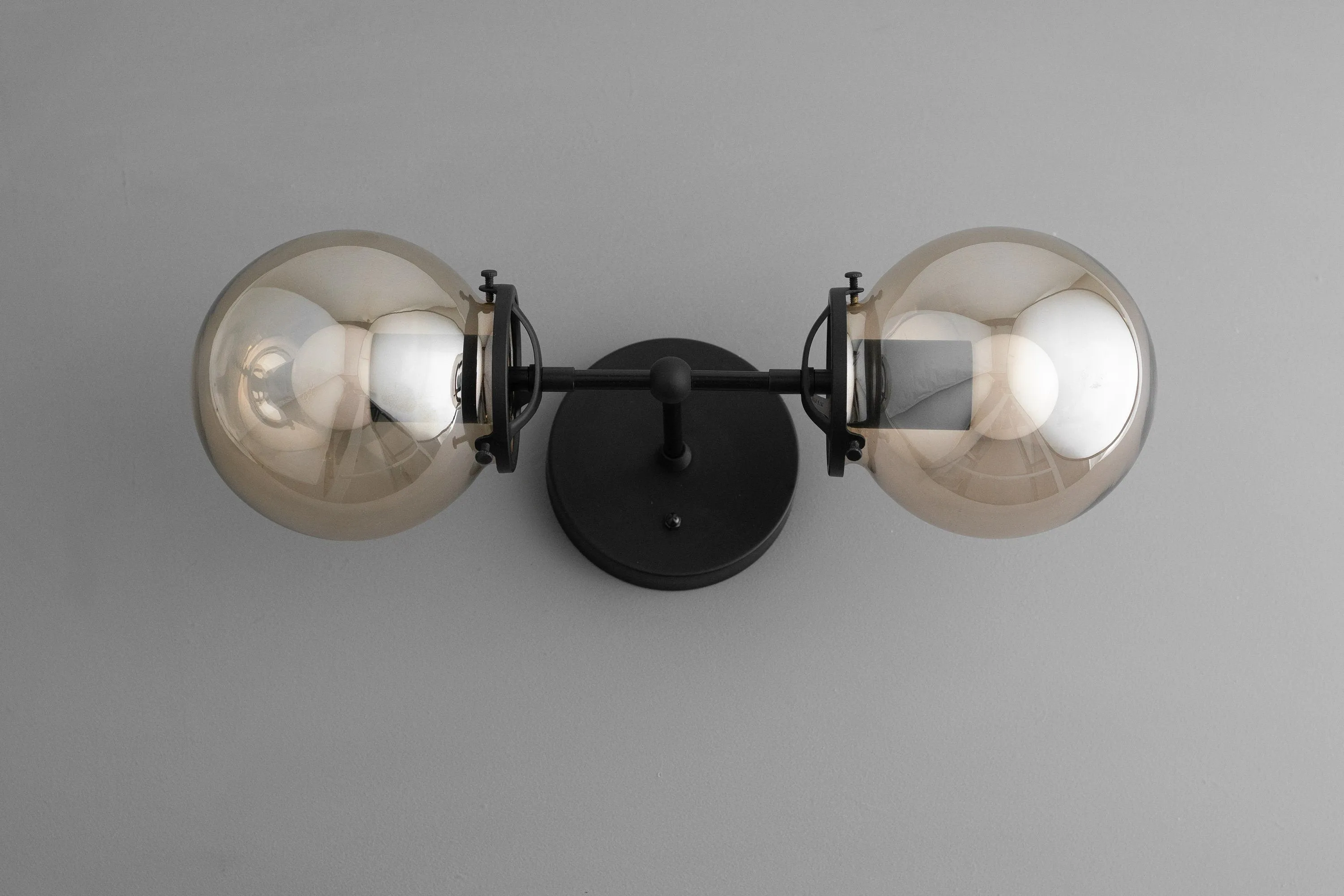 Lumio Globe Double Globe Vanity Wall Light - Rustic Farmhouse Bathroom Wall Fixture KL1467