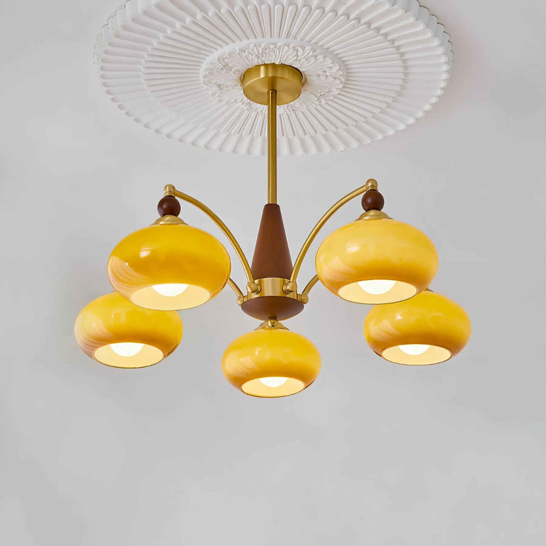 Vintage Multihead Persimmon Chandelier KL609