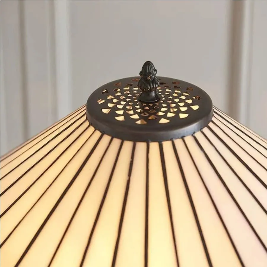 TiffStar Art Glass Floor Lamp with Ornamental Pattern Shade - Standing Light for Living Rooms KL1895