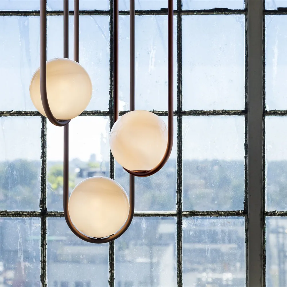 Mila Elegant Sphere Pendant Lamp - Glass Ball Pendant Light for Kitchen or Dining Room