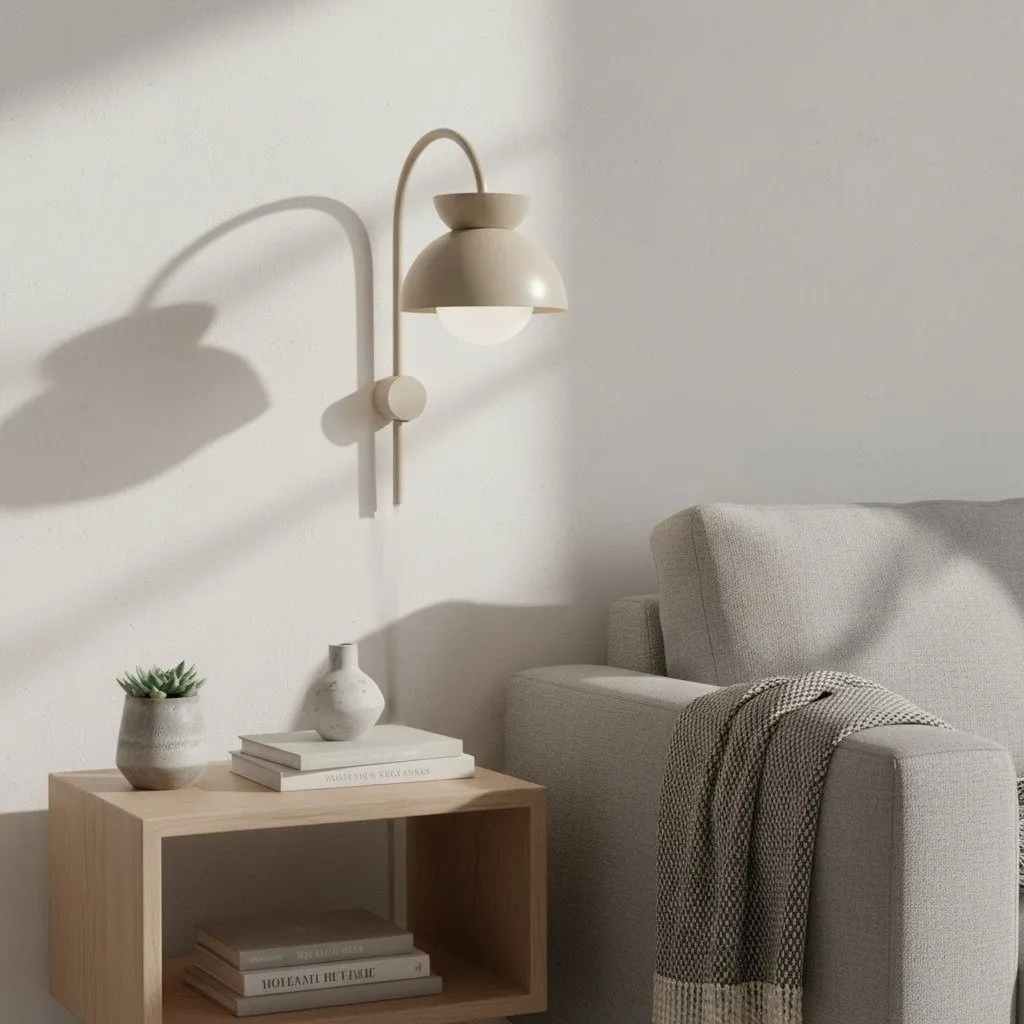 Aurelia Wall Lamp with Tiered Dome Design in Modern Metal for Bedroom or Hallway KL1729