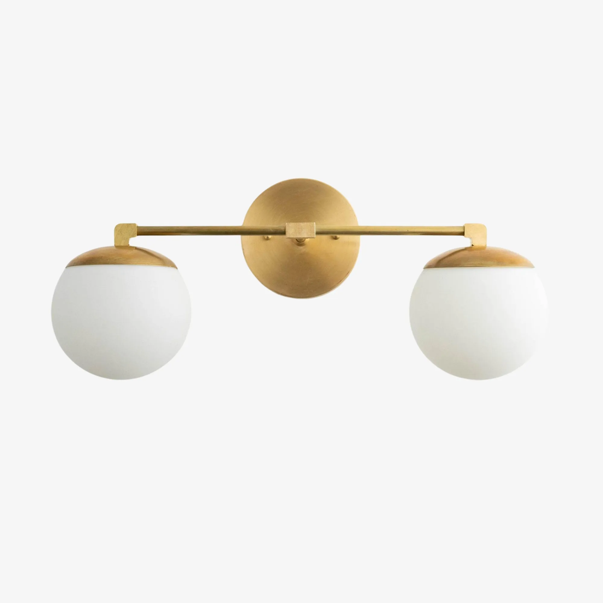 Glorica Glass Vanity Light - Art Deco Brass Wall Globe Fixture Modern KL1500