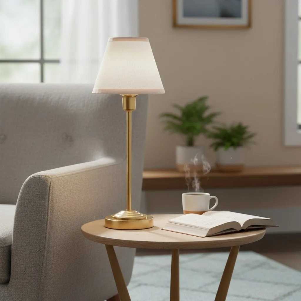 Bronzuno Textured Fabric Desk Lamp - Modern Metal Base Lighting for Offices or Lounges KL1878
