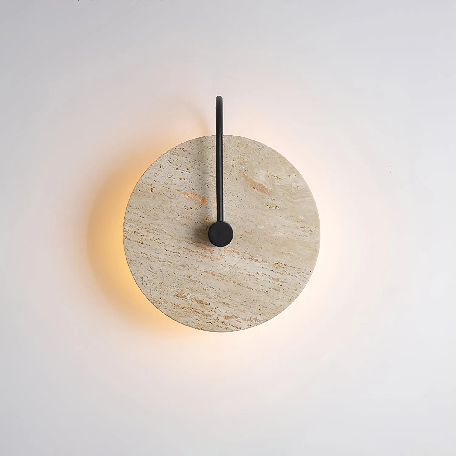 Simple Clock-Shaped Travertine Wall Lamp KL639