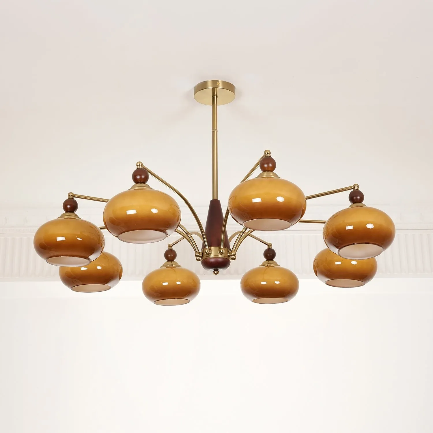 Vintage Multihead Persimmon Chandelier KL609
