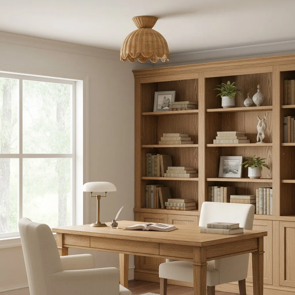 Rattalia Ceiling Light - Sculptural Flower Design in Natural Style for Kitchen Island KL2230