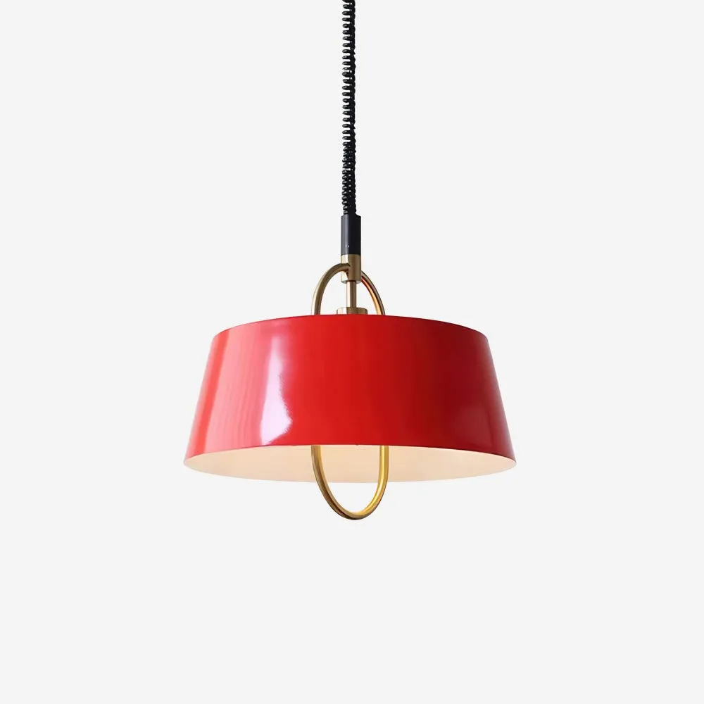 Retro Classic Drum Shaped Retractable Metal Pendant Lamp KL220