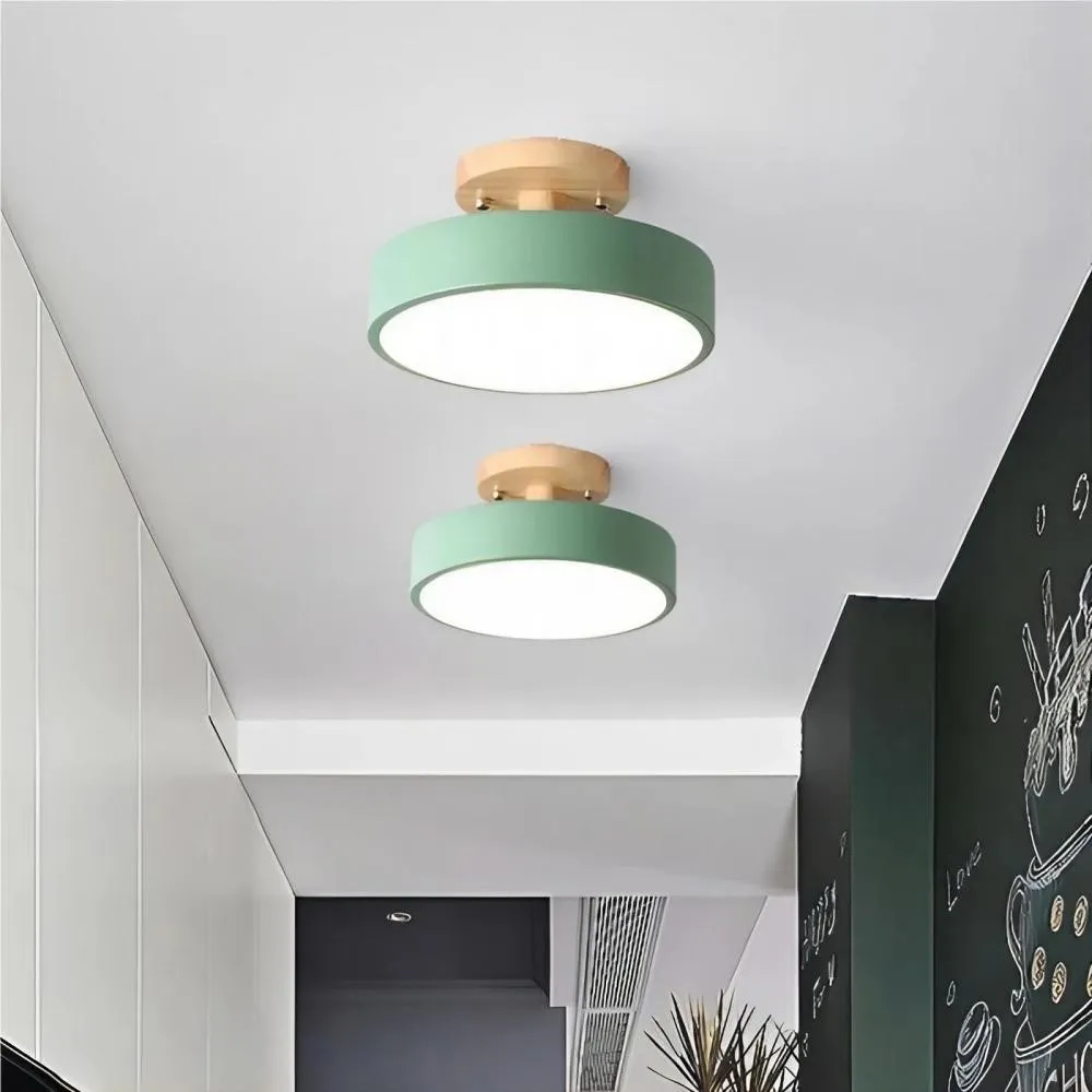 Scandinavian Design Round Wooden Ceiling Light KL37
