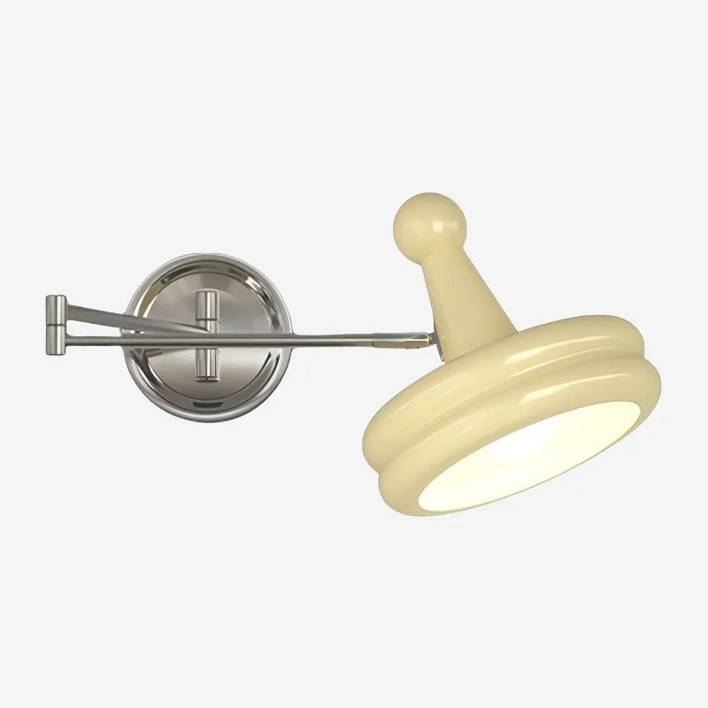 Modern Cream Chrome Swing Arm Wall Light KL162