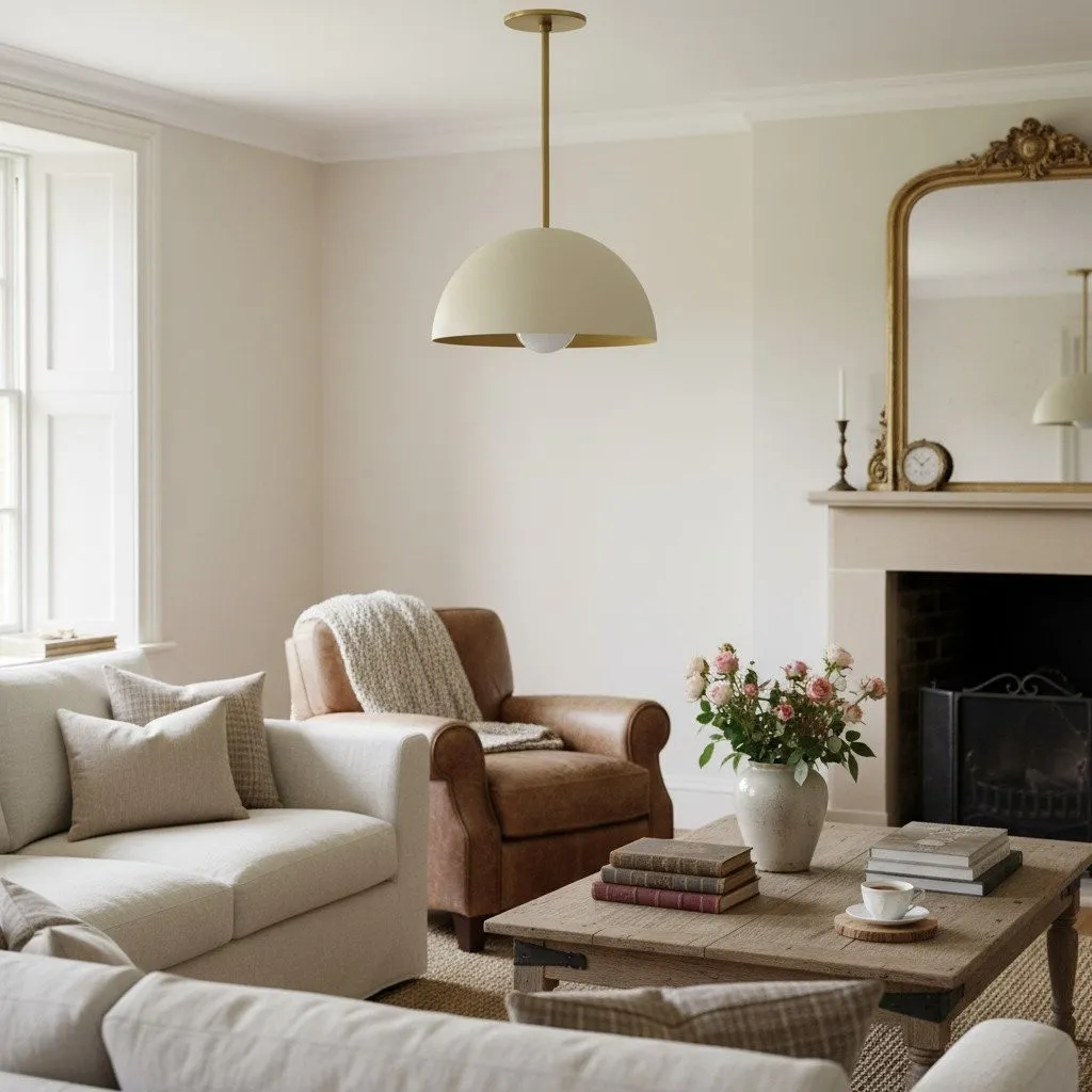 Metio Dome Neutral Dome Pendant - Modern Metal Accent Lighting KL1505