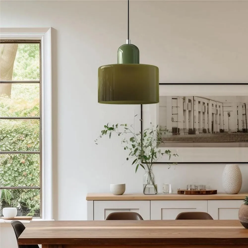 Morandi Cylinder Stained Glass Pendant Light KL17