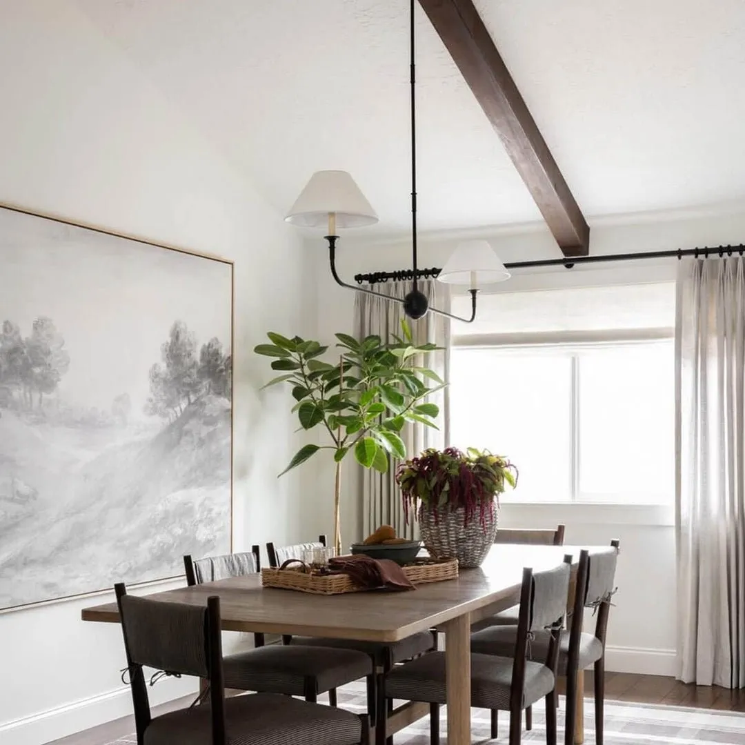 Modern Industrial Metal Chandelier – Luxury Linen Shade Design for Dining or Living Room KL1218