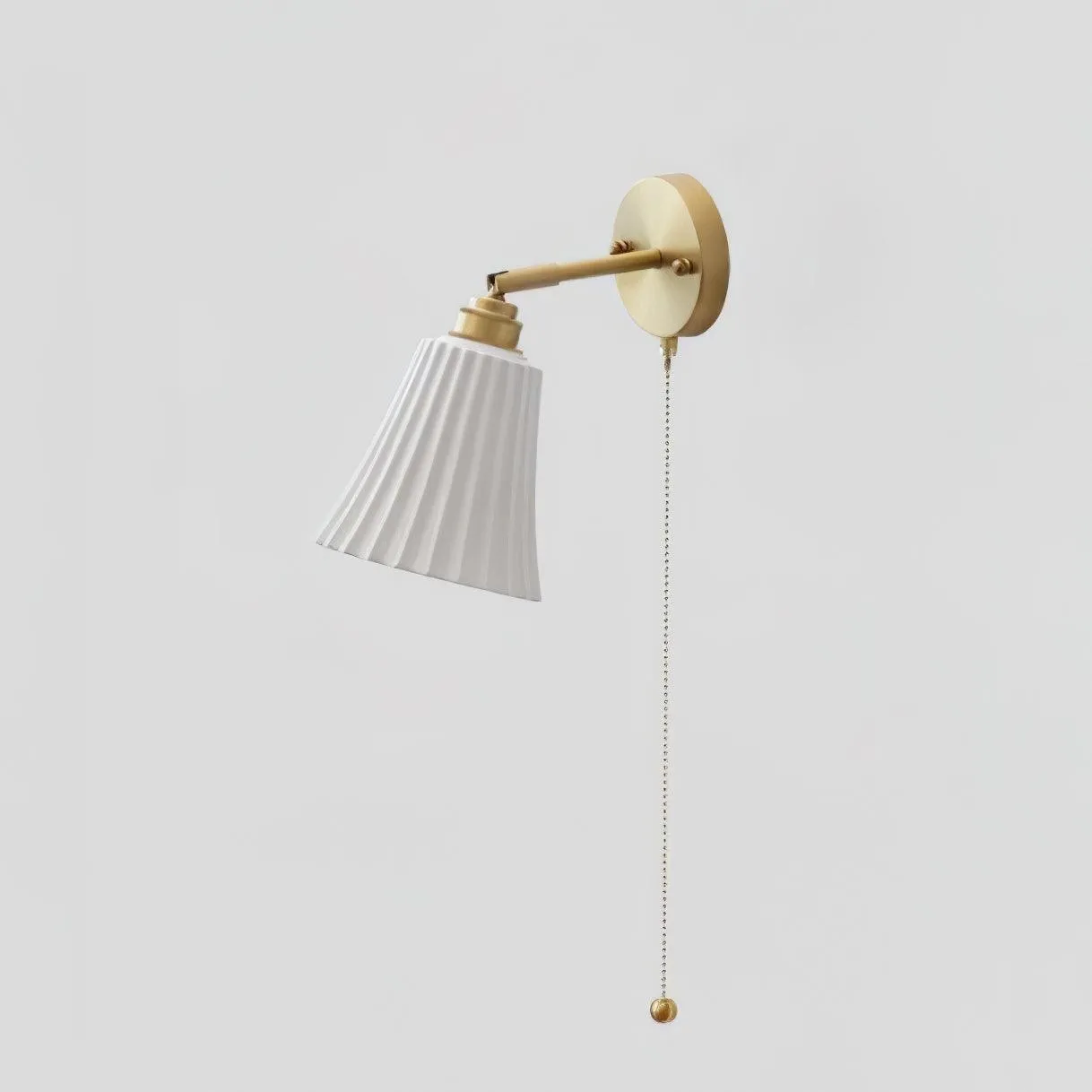Modern Pull Cord Metal Ceramics Indoor Wall Lamp for Bedroom KL717