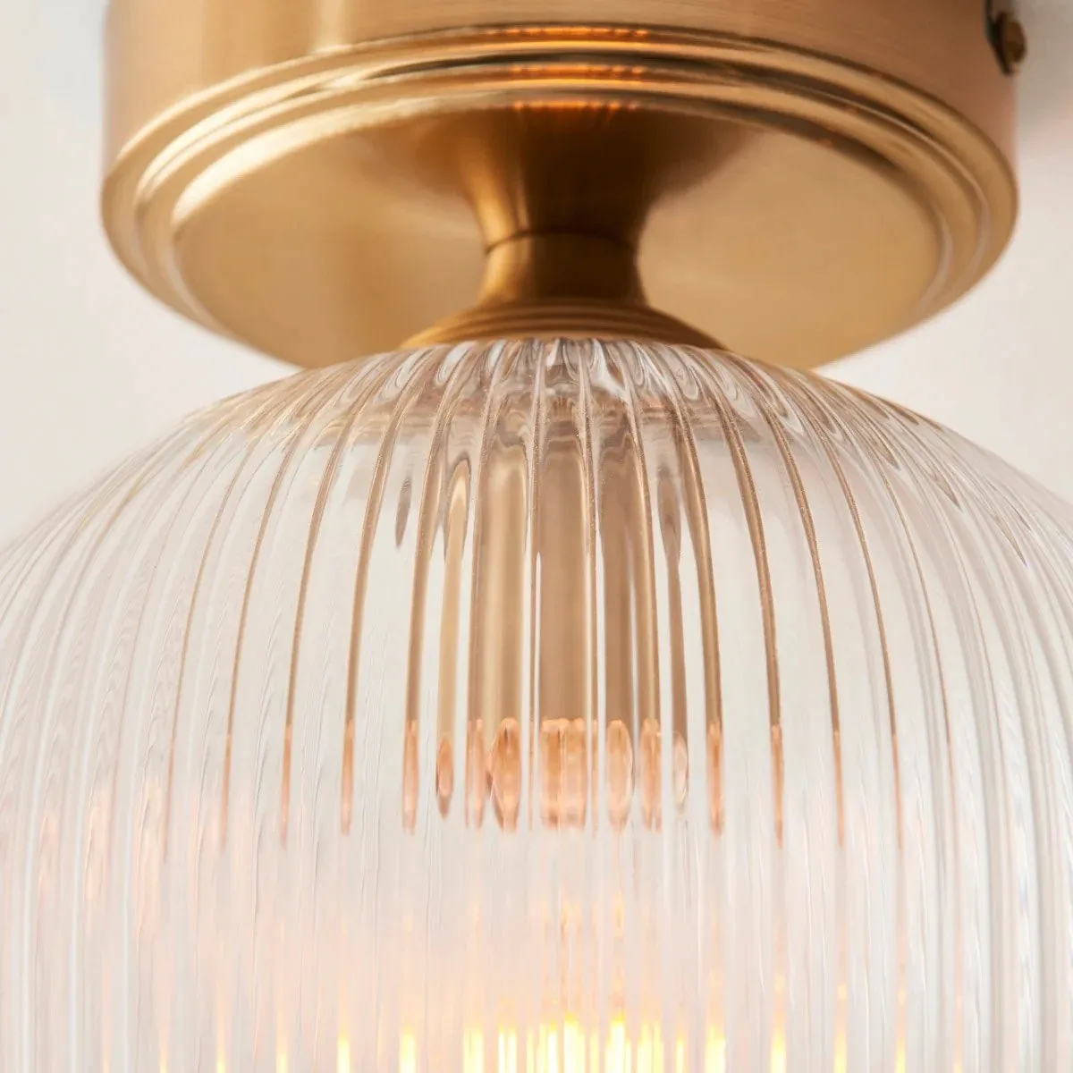 Brazara Dome Ceiling Light - Industrial Ribbed and Clear Glass for Living Room KL1876