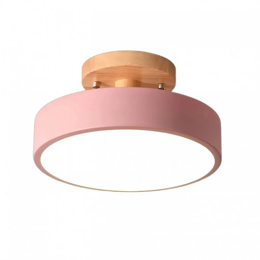 Scandinavian Design Round Wooden Ceiling Light KL37