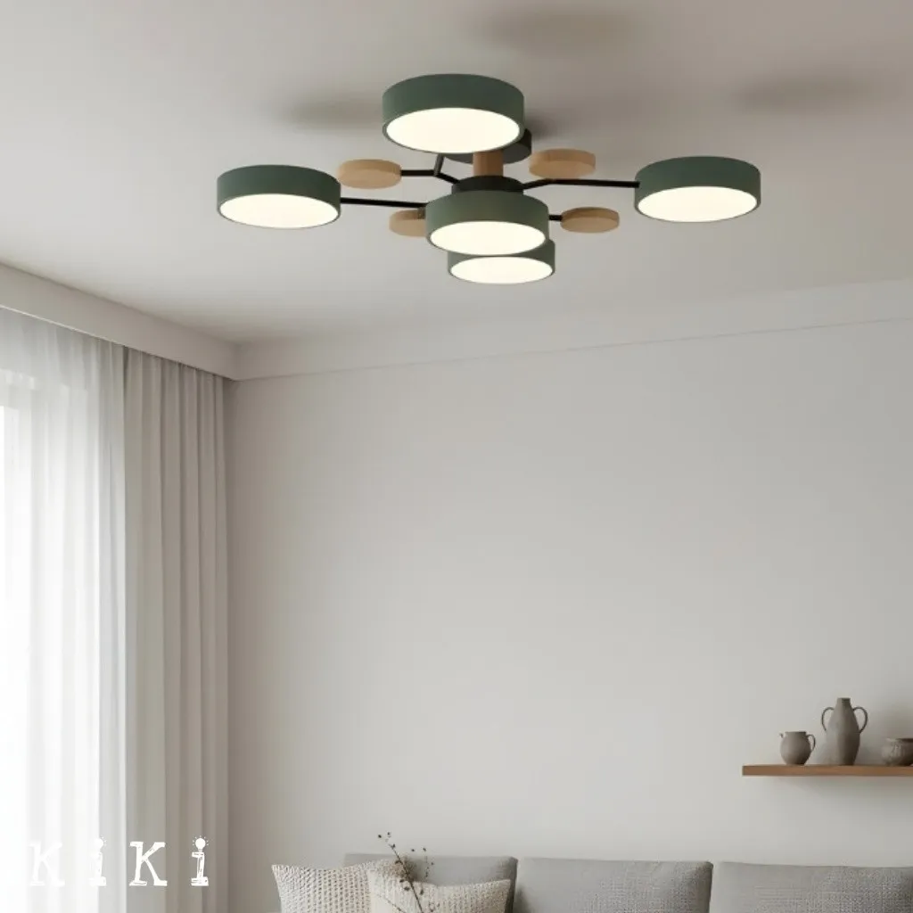 Nordic LED Branched Circle Wooden Ceiling Light KL39