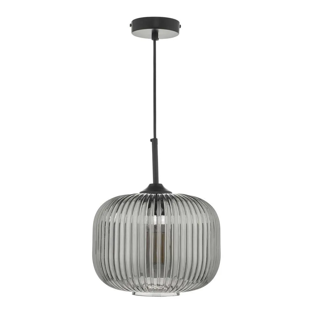 Demarius 1 Light Ribbed Glass Pendant Lamp