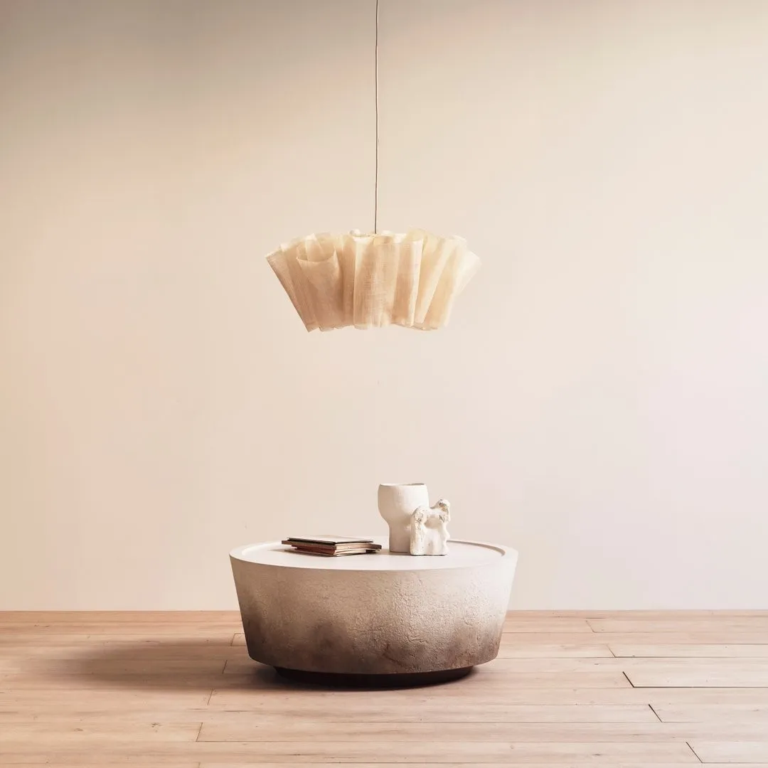 Pleated Linen Fabric Pendant Light – Nordic Layered Fabric Shade Lighting KL1212