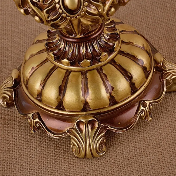 Pastoral Flower Lampshade Carved Table Lamp KL705