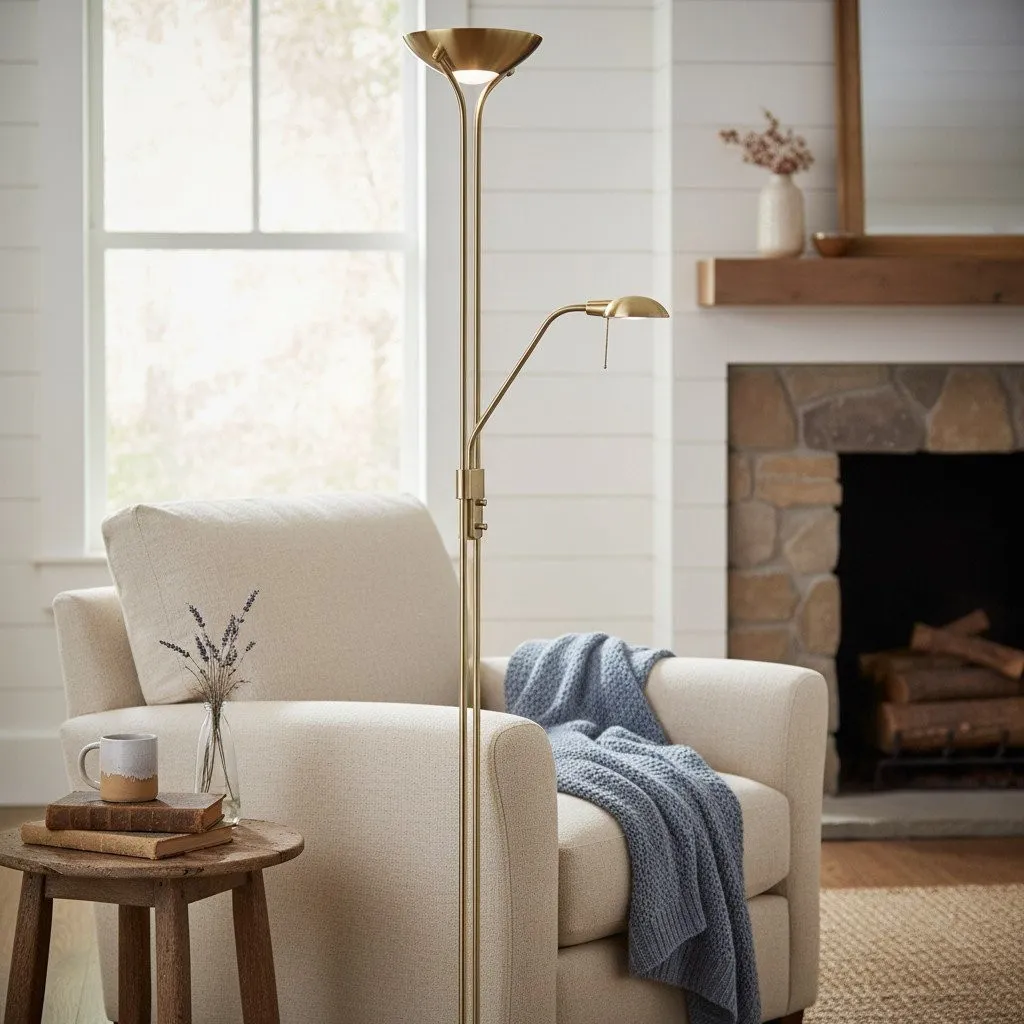 Linexis Art Deco Metal & Opal Glass Floor Lamp - Dual-Light Design for Modern Interiors KL1894