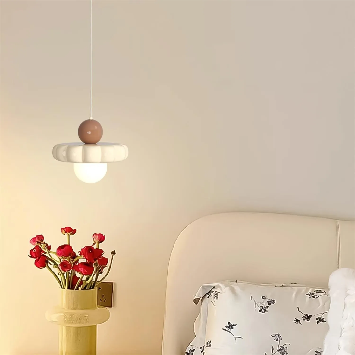 Cream Style Long Line Pumpkin Texture Pendant Lamp KL294