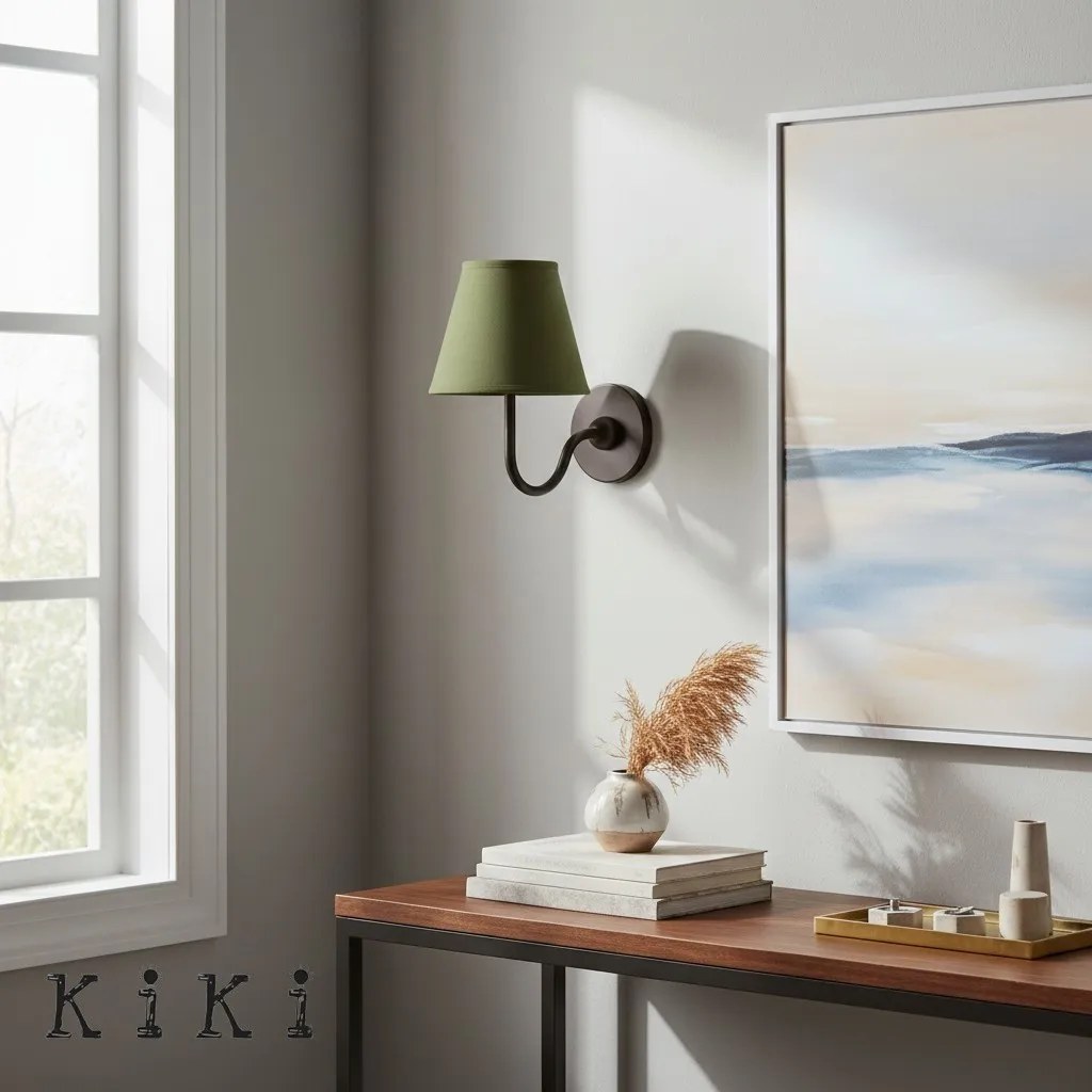 Luvora Vintage Pleated Shade Wall Lamp - Refined Linen Sconce For Bathroom or Corridor KL1272