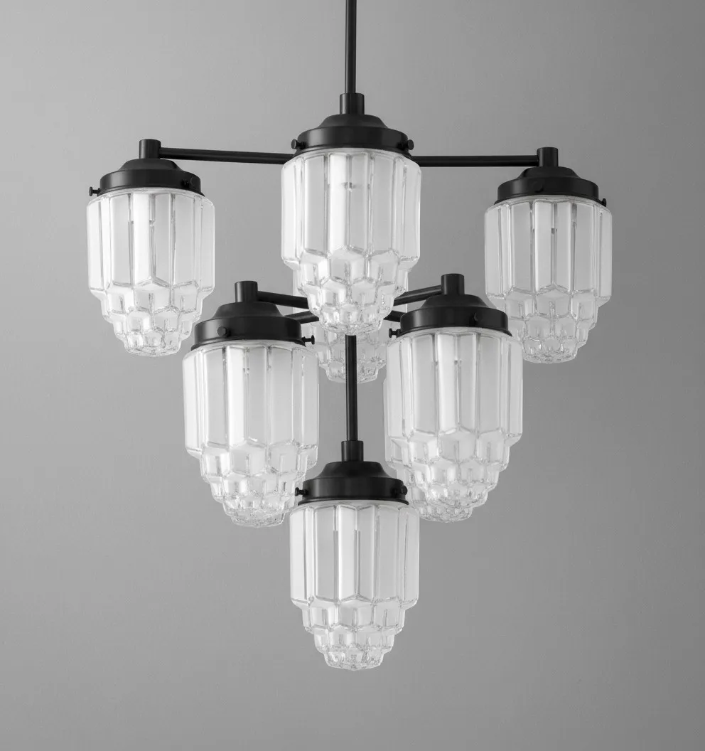 Tierlux Glass Textured Brass Chandelier – Timeless Lighting with Style KL1479