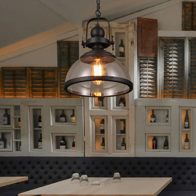 Modern Industrial Style Dome Glass Pendant Lamp KL318