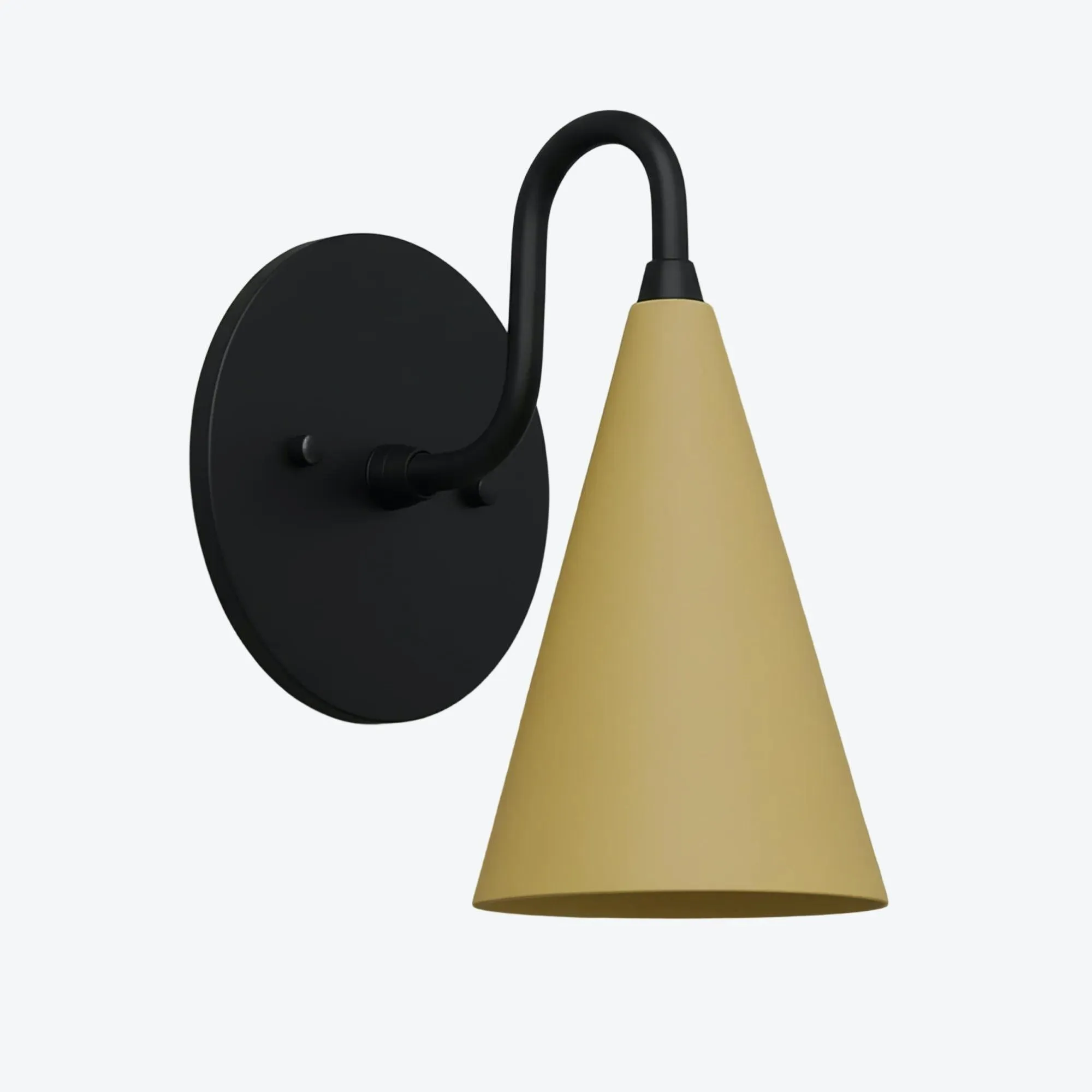 Curva Metal Cone Shade Sconce - Vintage Brass Wall Light for Entryway or Stairwell KL1720