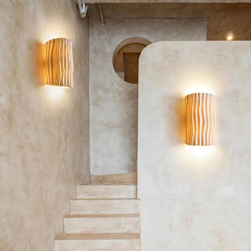 Scandinavian Design Resin Fluted Wall Light KL115