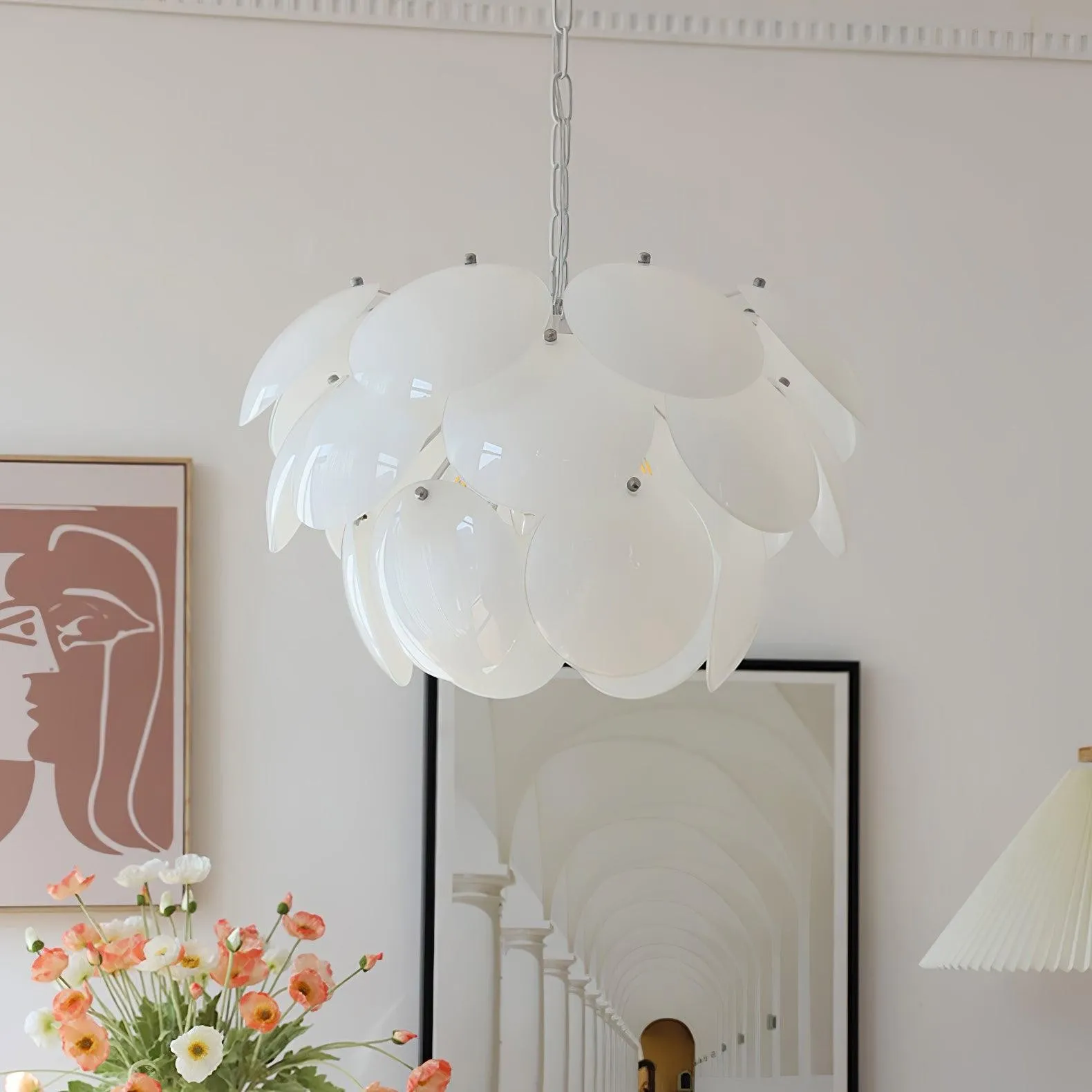 Luxury Fashion Luminous Petal Glass Chandelier KL472