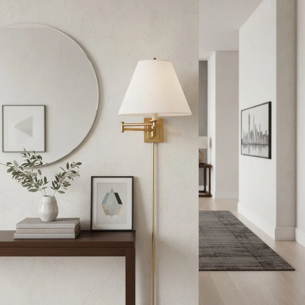 Arcuma Swing Arm Metal Wall Lamp - Retro Rotating Sconce for Bedside Reading KL2067