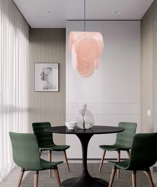 Perforated metal pendant light